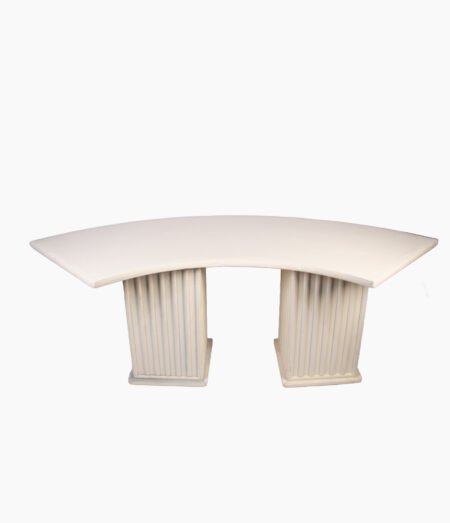 White Curved Fluted Table