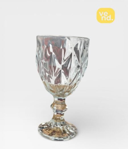 Textured Clear Glass Goblet