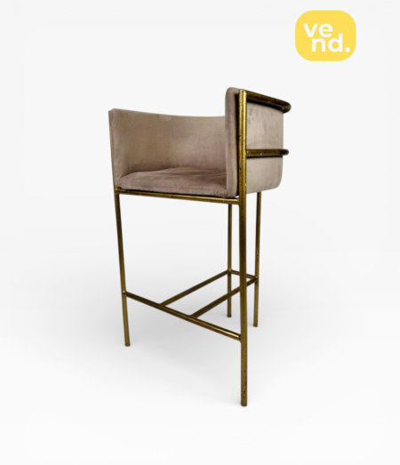 Beige Square High Stool