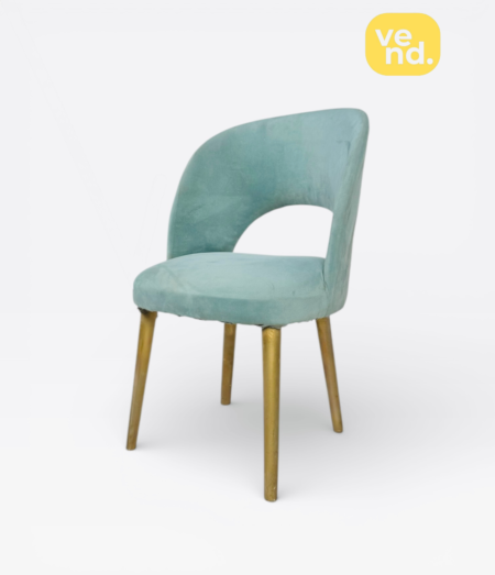 Teal Cutout Velvet Chair