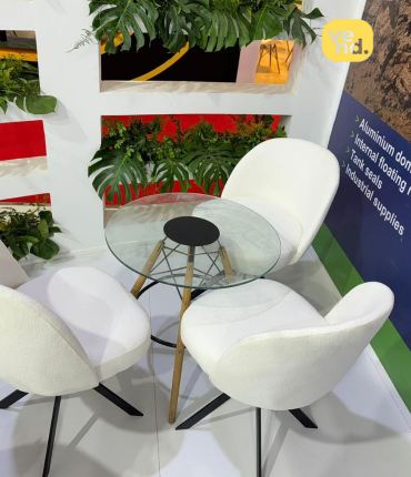 White Shell Velvet Chairs