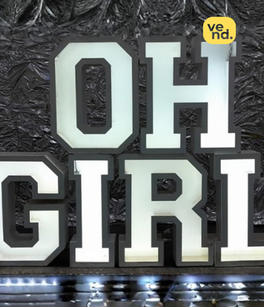 Illuminated "OH GIRL" Letters