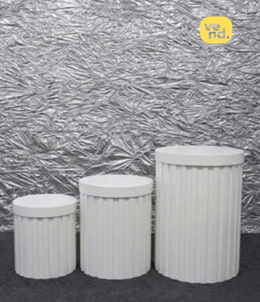 Fluted Cylindrical Pedestal Set